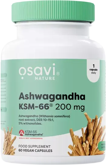 Osavi Ashwagandha KSM-66® 200 mg За устойчивост към стрес и добър сън х 60 веган капсули