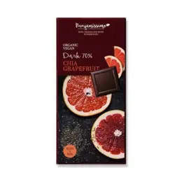 Био Веган шоколад Чиа Грейпфрут (Тъмен 70%), 60g, Benjamissimo