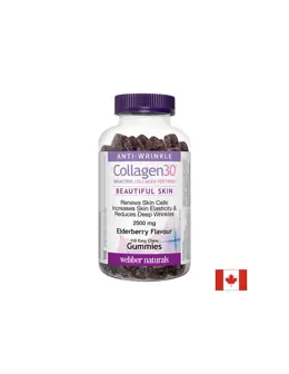 Webber Naturals Collagen30 Bioactive Collagne Peptides Желирани таблетки за красива кожа с вкус на черен бъз х 110 желирани таблетки