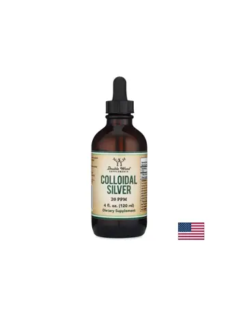 Double Wood Supplements Colloidal Silver 20 PPM Колоидно сребро за имунитет и здраве на кожата 120 мл
