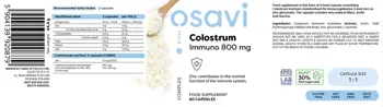 Osavi Colostrum Immuno 800 mg За силен имунитет х 60 капсули