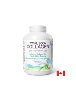 Natural Factors Total Body Collagen™ Хидролизиран говежди колаген, с хиалуронова киселина, глутамин и биотин, 180 таблетки