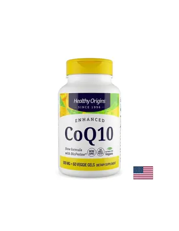 Healthy Origins Коензим Q10 с BioPerine Сърдечна функция и клетъчна енергия, 100 mg, 60 растителни софтгел капсули