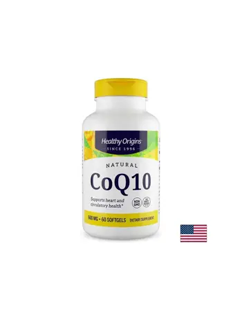 Healthy Origins Коензим Q10 600 mg Сърдечно-съдово здраве и клетъчна енергия х 60 софтгел капсули