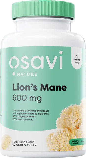 Osavi Lion's Mane 600 mg Екстракт от гъба Лъвска грива за мозъчна функция х 60 капсули