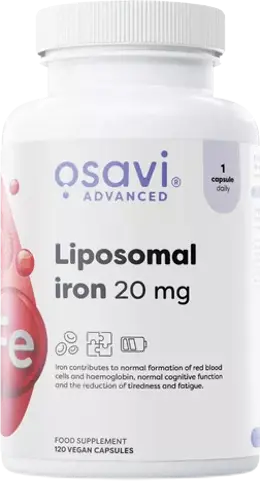 Osavi Advanced Liposomal Iron 20 mg | as Iron Bisglycinate Високоусвоимо желязо за енергия и имунитет х 120 капсули