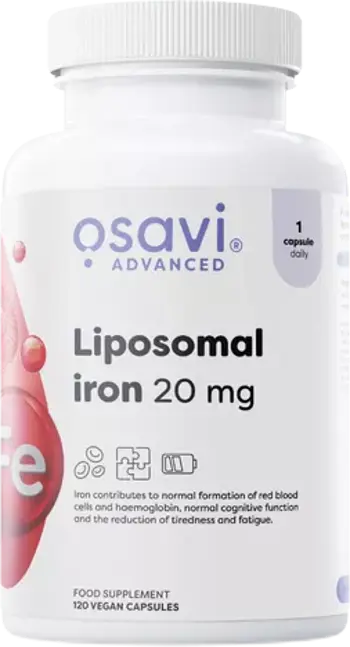 Osavi Advanced Liposomal Iron 20 mg | as Iron Bisglycinate Високоусвоимо желязо за енергия и имунитет х 120 капсули