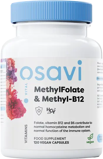 Osavi MethylFolate & Methyl-B12 with Quatrefolic® Активни форми на B6, B12 и фолиева киселина х 120 капсули