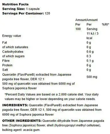 Osavi Nature Natural Quercetin 500 mg Мощен антиоксидант за имунитет и здраве х 60 веган капсули