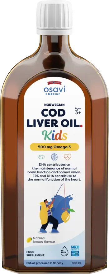 Norwegian Cod Liver Oil Kids | Lemon Flavored Liquid Omega