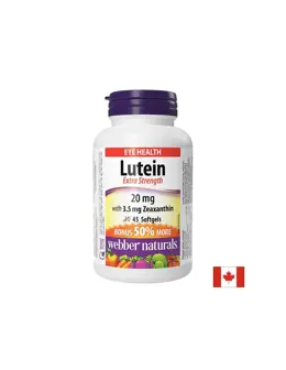Webber Naturals Очно здраве - Лутеин 20 mg + Зеаксантин 3.5 mg х 45 софтгел капсули