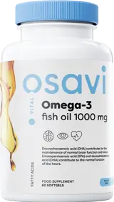 Osavi Omega 3 Fish Oil 1000 mg / Рибено масло с лимонов вкус за сърце, мозък и зрение х 60 капсули