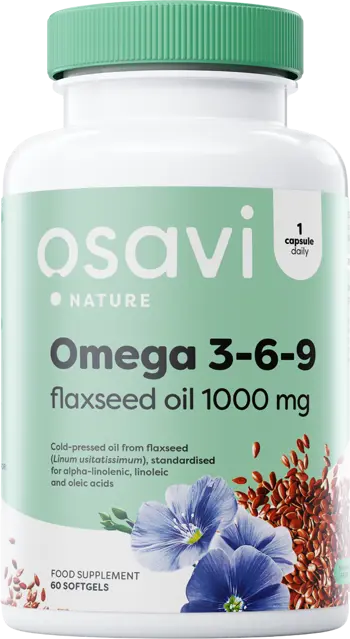 Osavi Omega 3-6-9 Flaxseed Oil 1000 mg За сърдечно-съдовата система х 60 гел капсули
