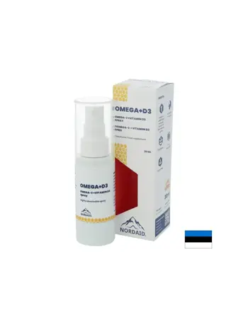 Омега-3 EPA & DHA + витамин D3 1000 IU - Силен имунитет и здрави кости и зъби - Спрей за уста, 30 ml, 200 впръсквания