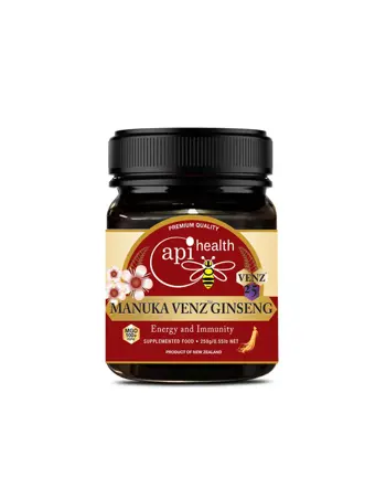 Пчелен мед Манука с пчелна отрова и женшен Ginseng VENZ MGO 100+ Фокус
