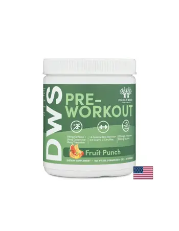 Double Wood Supplements Pre-Workout L-Цитрулин 3000 mg + Бета аланин 1600 mg + Кофеин 175 mg – Енергия и издръжливост, плодов пунш, 253 g