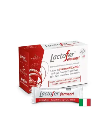 Paladin Pharma Пробиотик Lactofer Fermenti Облекчение при запек, подуване и тежест, 5 милиарда живи култури, 12 сашета