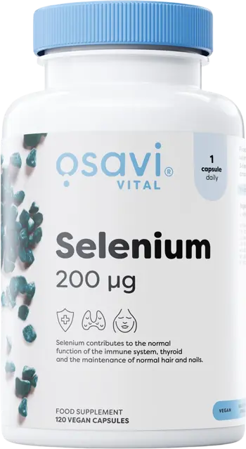 Osavi Selenium 200 mcg За имунна система и щитовидна жлеза х 120 веган капсули