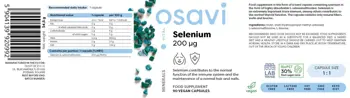 Osavi Selenium 200 mcg За имунна система и щитовидна жлеза х 120 веган капсули