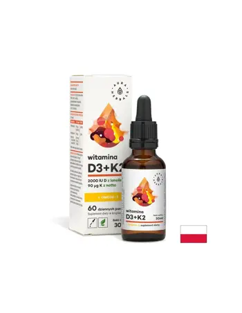 В подкрепа на костите, имунитета и мозъчната функция - Витамин D3 + K2 + Oмега-3, 30 ml капки