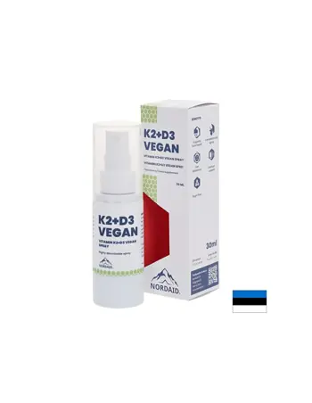 Веган витамини К2 (25 µg) + D3 (1000 IU) - Здраве за сърцето и костите, силен имунитет, Спрей за уста, 30 ml, 200 впръсквания