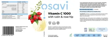 Osavi Vitamin C 1000 with Rutin & Rose Hip За силна имунна система х 180 капсули
