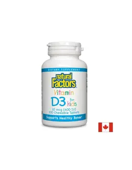 Natural Factors Vitamin D3 for Kids / Витамин D3 за деца 400 IU
