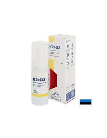 Витамини К2 (20 µg) + D3 (800 IU) - Здраве за сърцето и костите, силен имунитет, Спрей за уста, 30 ml, 200 впръсквания